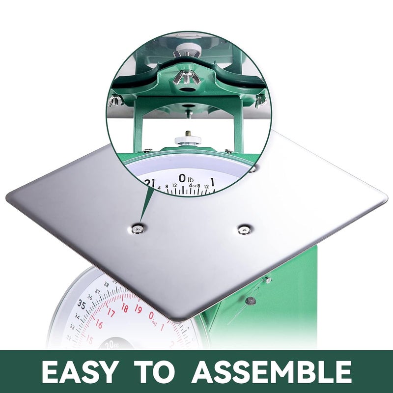 ta da 22-LBS Heavy Duty Portion-Control Mechanical Kitchen and Food Scale Industrial Dial Scale with Stainless Steel Platform - Image 3